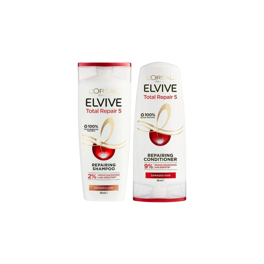 L'Oreal Elvive Total Repair 5 Repairing Shampoo & Conditioner 300ml at Cosmetic House.lk