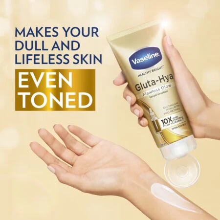 Vaseline Gluta-Hya Flawless Glow Lotion Bright, Even Tone Skin Glutathione Infused Moisturizer at Cosmetic House.lk